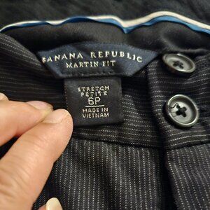 Banana Republic black pinstriped Martin Fit pants
